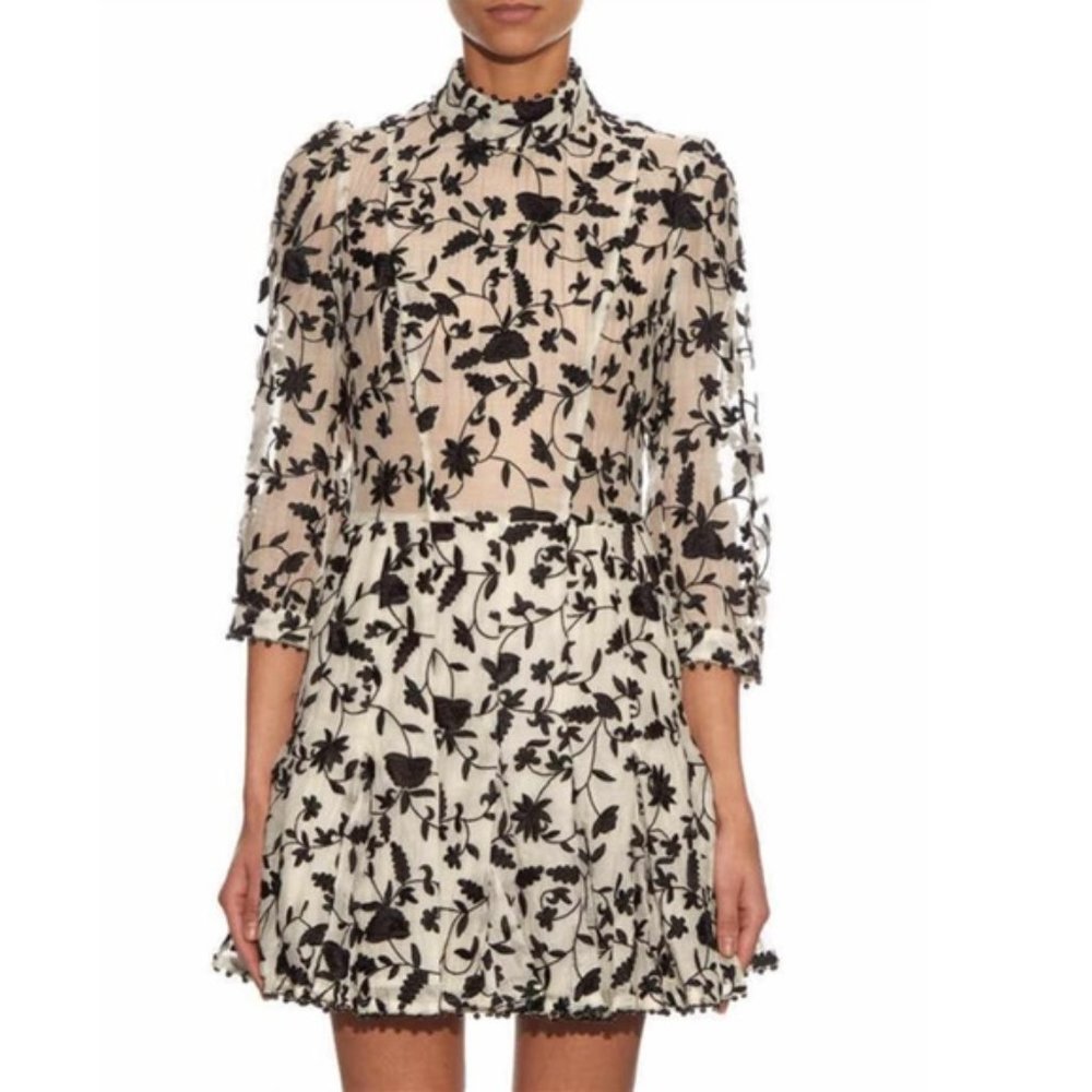 Zimmermann Ruffle-trimmed Embroidered Mini Dres Z0